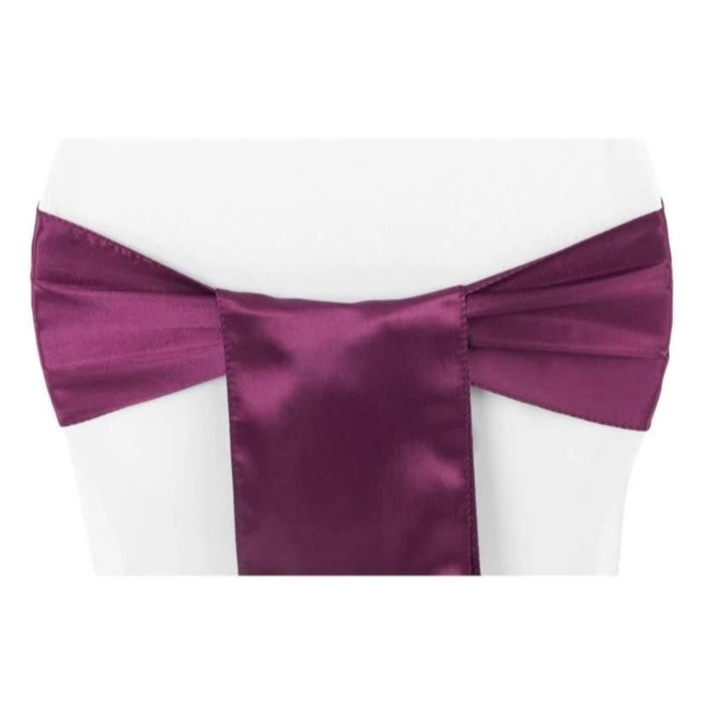 50 count | Sangria Red Burgundy Satin Chair Sashes Wedding Party Dining Banquet